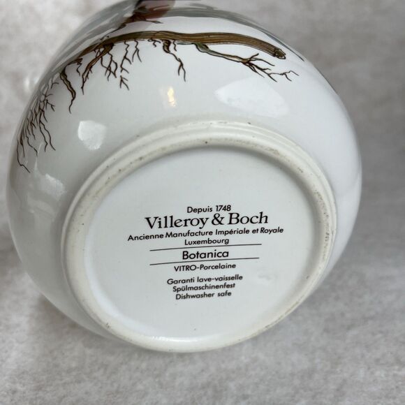 VTG Villeroy & Boch Botanica Tea Pot Pitcher Floral Porcelain 9 1/2” Depuis 1748 - Picture 9 of 10